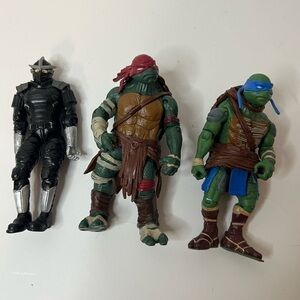 Teenage Mutant Ninja Turtles Leonardo Raphael Shredder Figure Lot